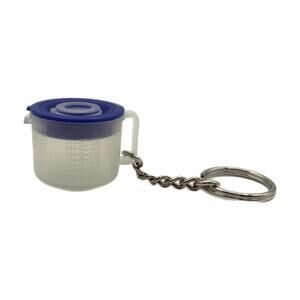 Vintage Tupperware Mini Mix ‘N Store Pitcher / Batter Bowl w Blue Lid Keychain